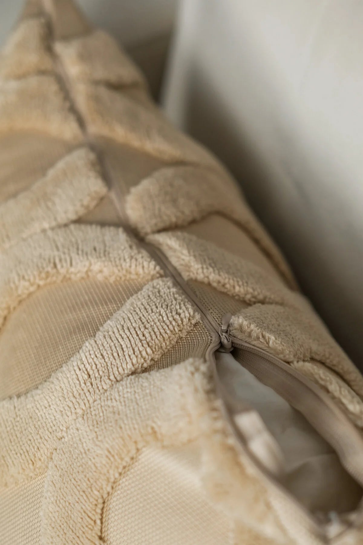 Bej Su Yolu Bohem Özel Tasarım Punch Panç Desen Dekoratif Kırlent Kılıfı