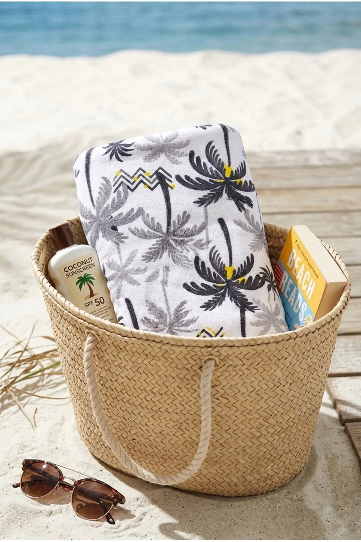 Tropical Breeze Gri Plaj Havlusu 70 x 150 cm