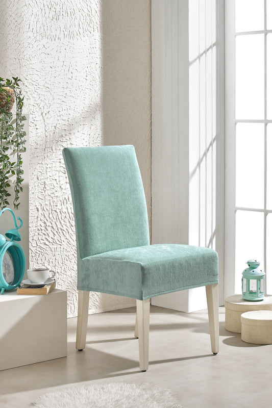 Mint Yeşli Ultra Soft Yumuşak Esnek Sandalye Kılıfı - Yüksek Sırtlı Sandalye Uyumlu - Tam Koruma