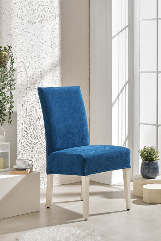 Petrol Mavisi Ultra Soft Yumuşak Esnek Sandalye Kılıfı - Yüksek Sırtlı Sandalye Uyumlu - Tam Koruma