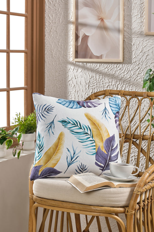 Mavi Tüy Soft Kadife Baskılı 43 x 43 cm Kırlent Kılıfı