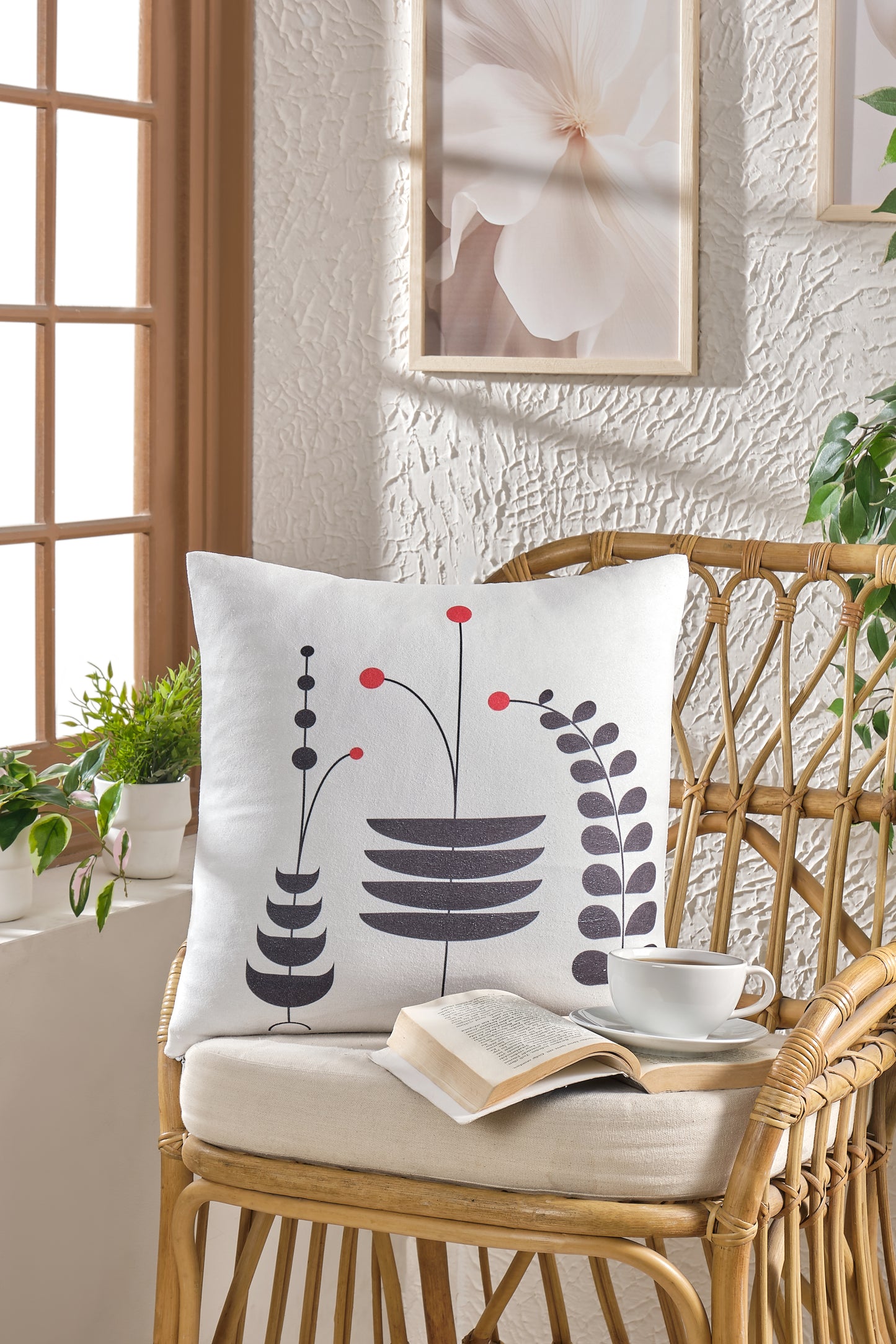 Geometrik Şekilli Soft Kadife Baskılı 43 x 43 cm Kırlent Kılıfı