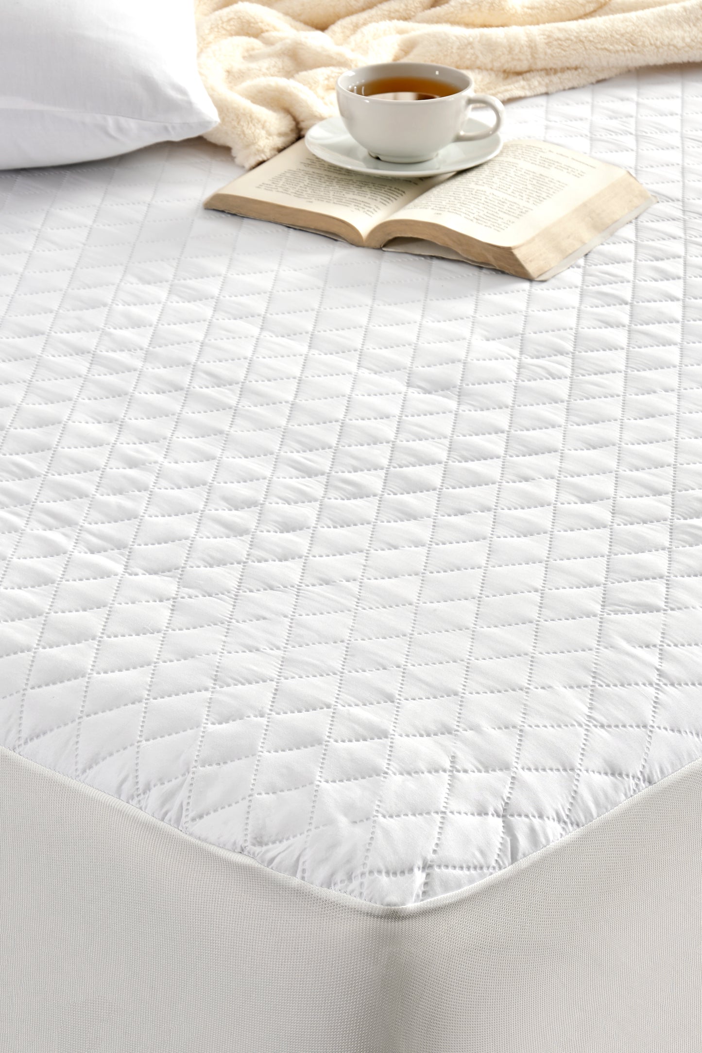 100X200 Kapitone Fitted Su Geçirmez Beyaz Yatak Koruyucu Alez