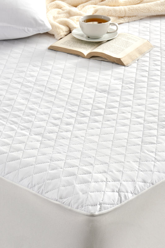 160X200 Kapitone Fitted Su Geçirmez Beyaz Yatak Koruyucu Alez