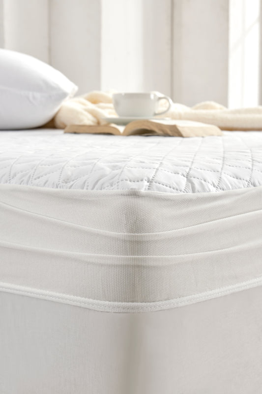 100X200 Kapitone Fitted Su Geçirmez Beyaz Yatak Koruyucu Alez