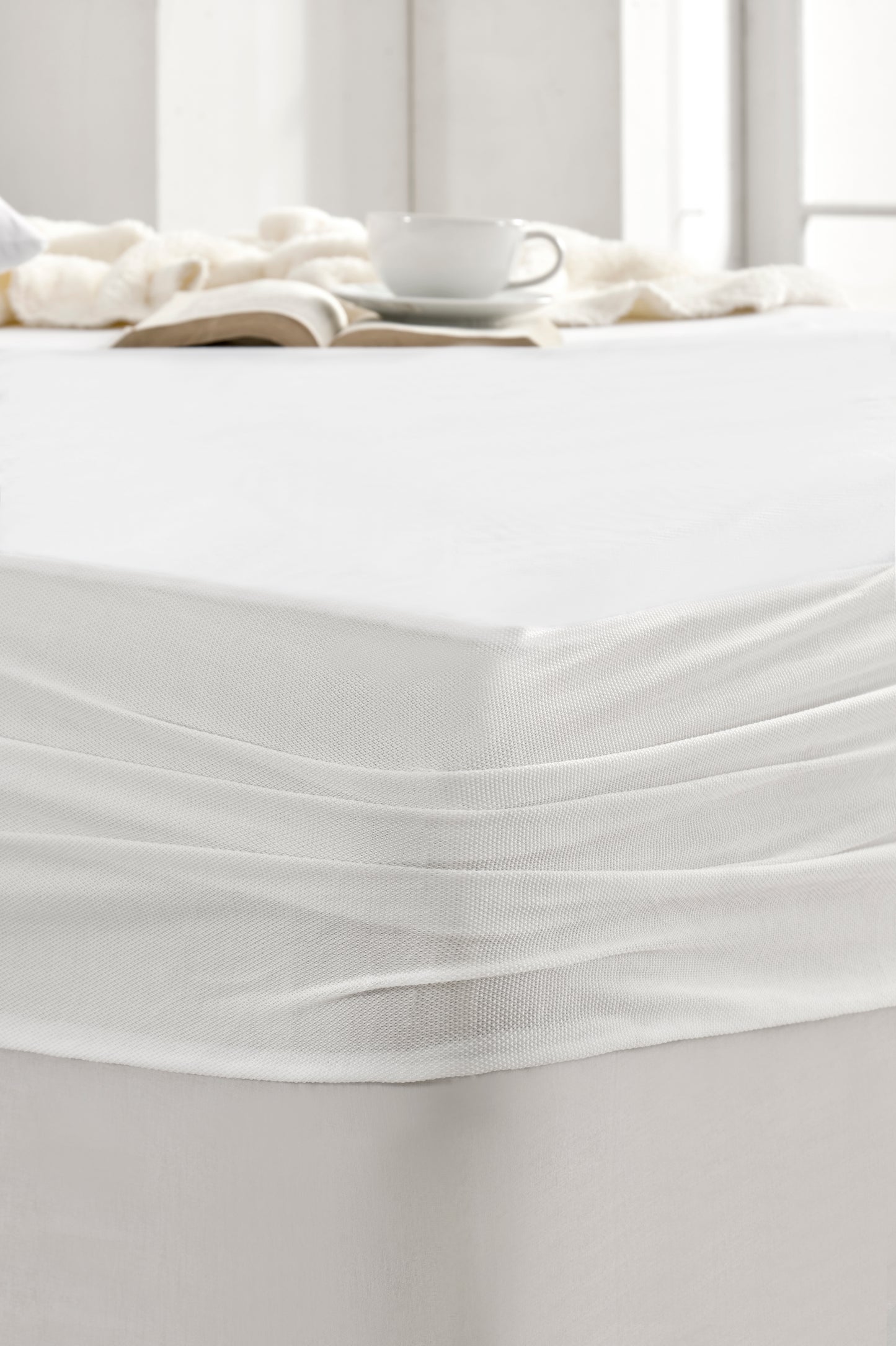 180X200 Micro Fitted Su Geçirmez Beyaz Yatak Koruyucu Alez