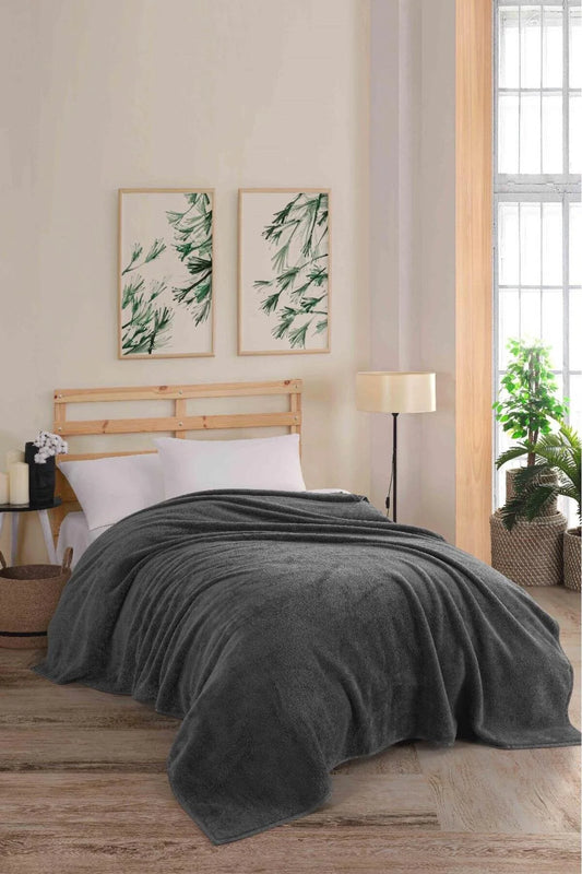 Antrasit Wellsoft Tek Kişilik Tv Battaniye 150x200 cm