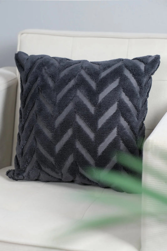 Antrasit Başak Desen Bohem Özel Tasarım Punch Panç Desen Dekoratif Kırlent Kılıfı