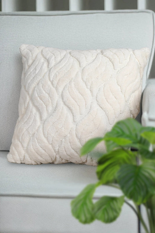 Ekru Baklava Desen Bohem Özel Tasarım Punch Panç Desen Dekoratif Kırlent Kılıfı