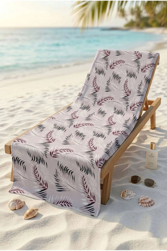 Modern Botanik Pembe Plaj Havlusu 70 x 150 cm