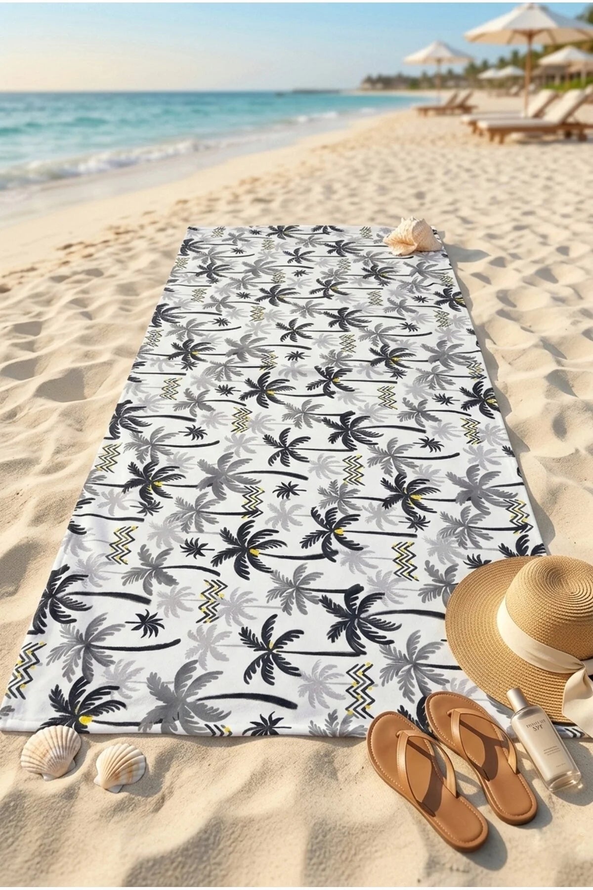 Tropical Breeze Gri Plaj Havlusu 70 x 150 cm